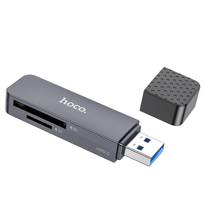 Leitor de Cartão USB 3.0 HOCO HB45, SD - microSD, Cinzento