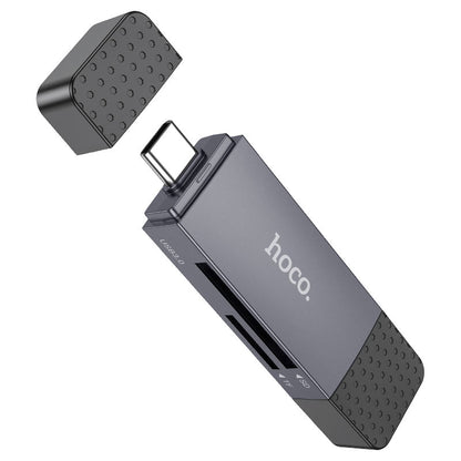 Leitor de Cartão USB 3.0 / USB-C HOCO HB45, SD - microSD, Cinzento