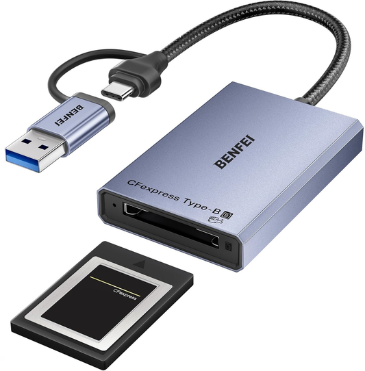 Leitor de Cartões USB 3.2 / USB-C Benfei, CFexpress B, Cinzento