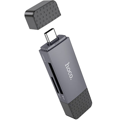 Leitor de cartões USB / USB-C HOCO HB45, SD - microSD, USB 2.0, cinzento 