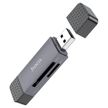 Leitor de Cartão USB 3.0 / USB-C HOCO HB45, SD - microSD, Cinzento