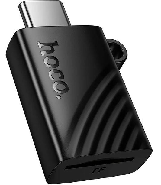 Leitor de Cartões USB-C HOCO HB53, microSD, Preto