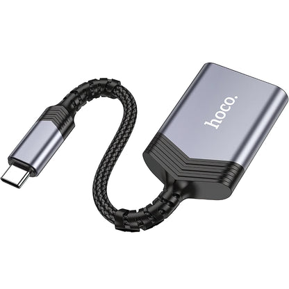 Leitor de cartões USB-C HOCO UA25, SD - microSD, cinzento 