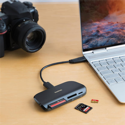 Leitor de cartões SanDisk Image Mate Pro USB-C, CF - SD - microSD, preto SDDR-A631-GNGNN