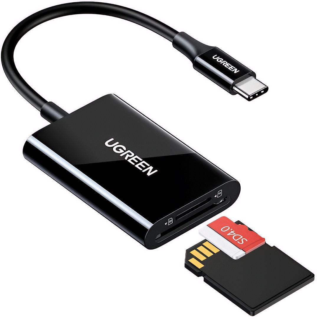 Leitor de Cartão USB-C UGREEN CM265, SD - microSD, Preto