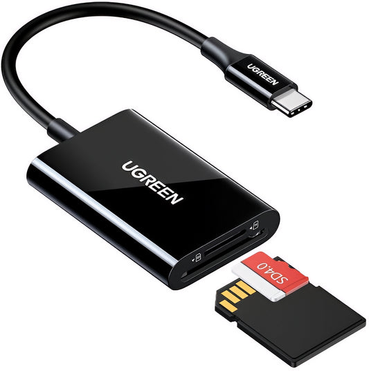Leitor de Cartão USB-C UGREEN CM265, SD - microSD, Preto