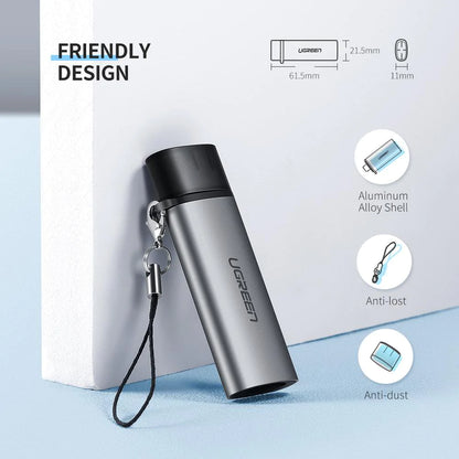 Leitor de Cartão USB-C UGREEN CM184, SD - microSD, Cinzento