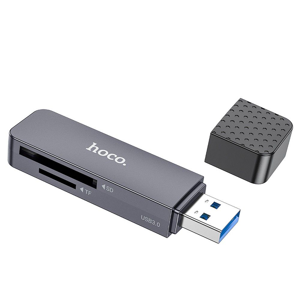 Leitor de Cartão USB HOCO HB45, SD - microSD, Cinzento