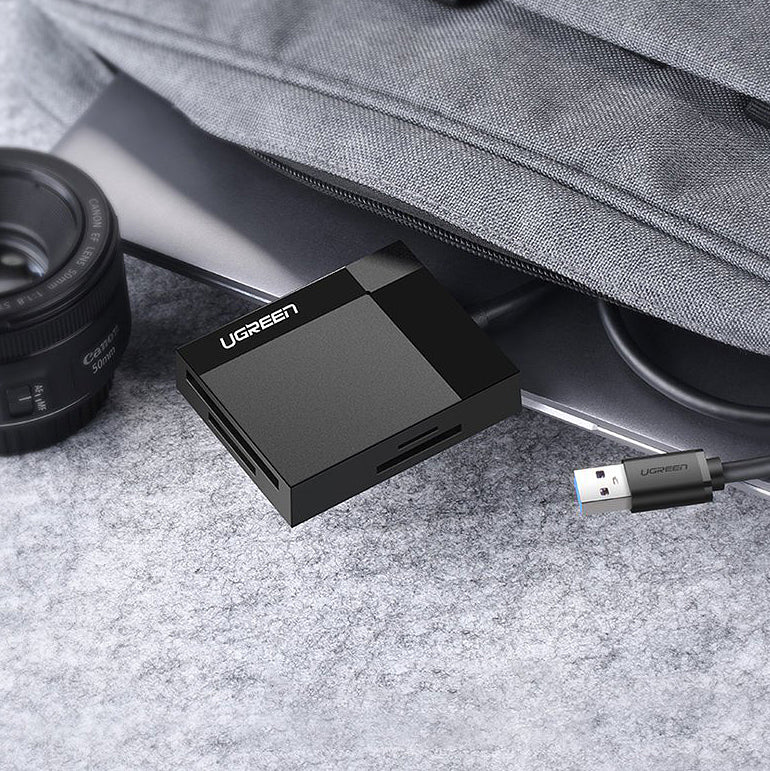 Leitor de Cartão USB 3.0 UGREEN CR125, SD - microSD - CF - MS, Preto