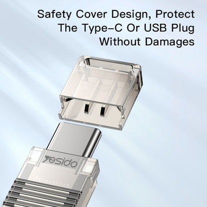 Leitor de Cartão USB / USB-C Yesido GS21, microSD, Transparente