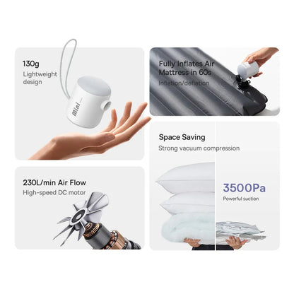 Bomba Baseus PocketGo para colchões insufláveis, Branca C11157700221-00