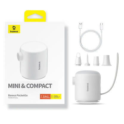 Bomba Baseus PocketGo para colchões insufláveis, Branca C11157700221-00