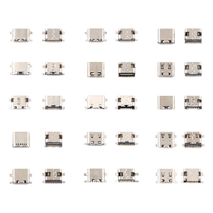 Conectores de carregamento USB-C, vários modelos, conjunto 75 peças