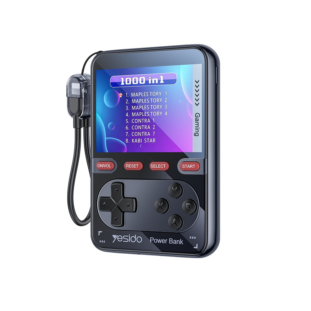 Consola de Jogos Portátil com Bateria Externa Yesido YP87, Preta
