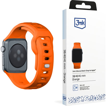 Correia de silicone 3MK para Apple Watch 41 mm / 40 mm / 38 mm, cor de laranja 