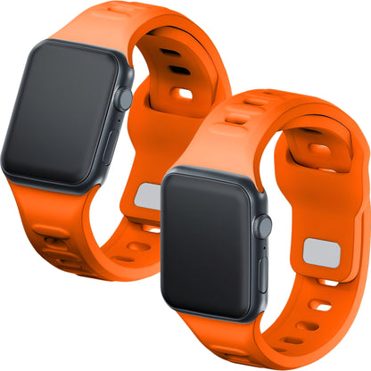 Correia de silicone 3MK para Apple Watch 41 mm / 40 mm / 38 mm, cor de laranja 