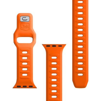 Correia de silicone 3MK para Apple Watch 41 mm / 40 mm / 38 mm, cor de laranja 