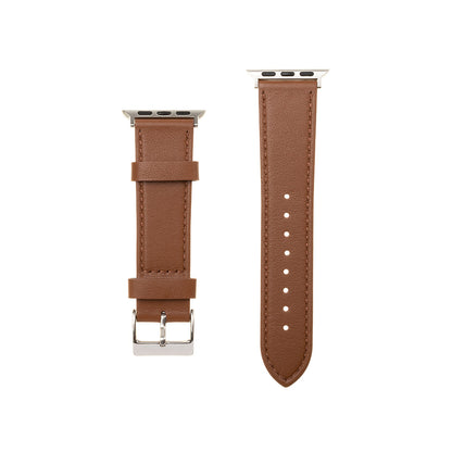 Correia Fixed Leather para Apple Watch 49mm / 46mm / 45mm / 44mm / 42mm Series, Castanho