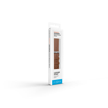 Curea Fixed Leather para Samsung Galaxy Watch / Huawei Watch Series, 20mm, Castanho