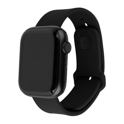 Fixed Silicone Sporty Strap for Apple Watch 42mm / 41mm / 40mm / 38mm Series, Black