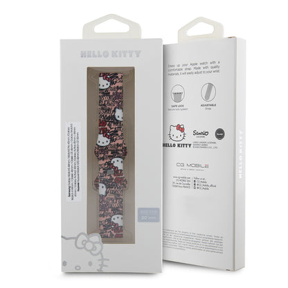 Pulseira Hello Kitty Silicone Tags Graffiti para Samsung Galaxy Watch / Huawei Watch Series, Rosa