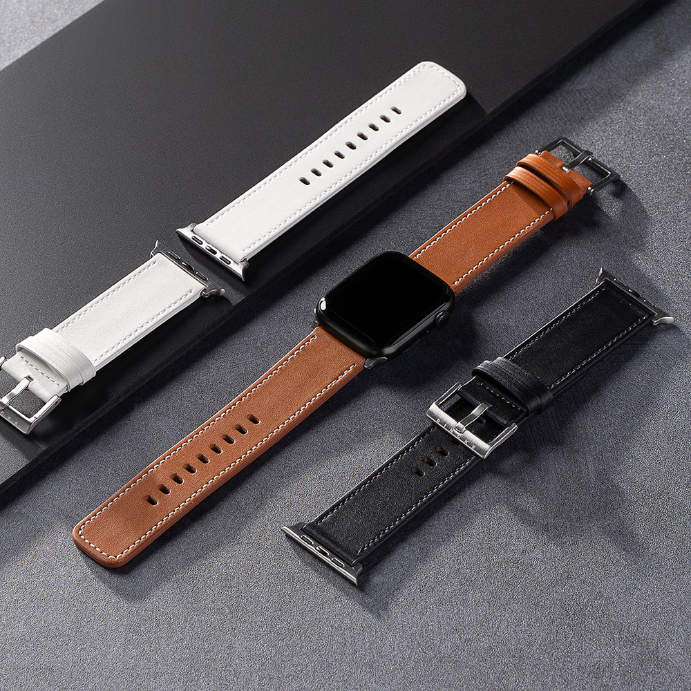 Pulseira Ringke Leather One para Apple Watch 49mm / 46mm / 45mm / 44mm / 42mm Series, Preta