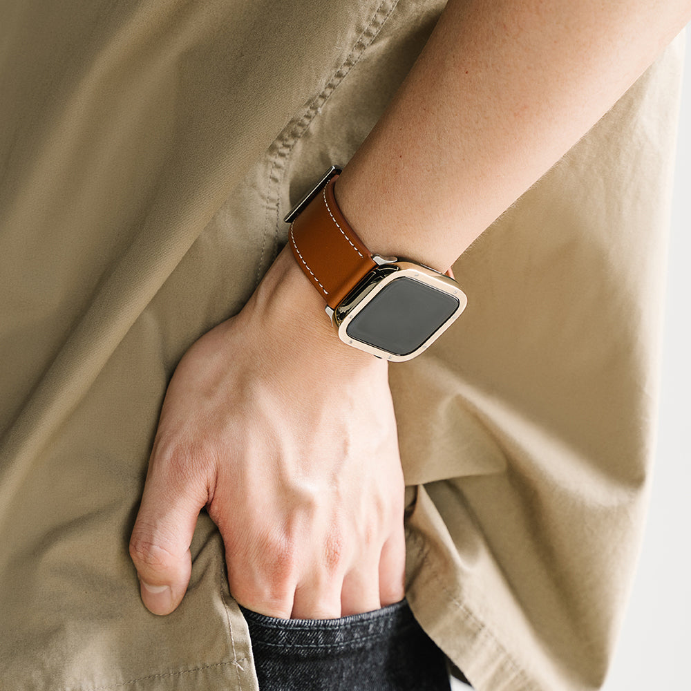 Pulseira Ringke Leather One para Apple Watch 49mm / 46mm / 45mm / 44mm / 42mm Series, Preta