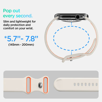 Correia Spigen Nano Pop para Apple Watch 42mm / 41mm / 40mm / 38mm Series, Bege