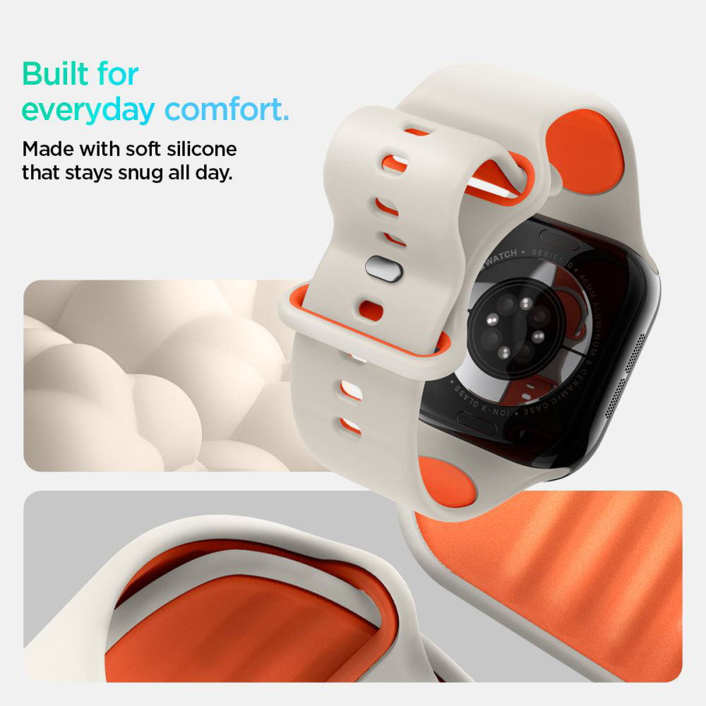 Correia Spigen Nano Pop para Apple Watch 42mm / 41mm / 40mm / 38mm Series, Bege