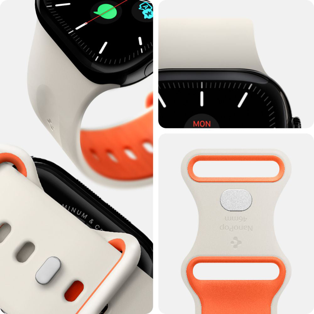 Correia Spigen Nano Pop para Apple Watch 42mm / 41mm / 40mm / 38mm Series, Bege