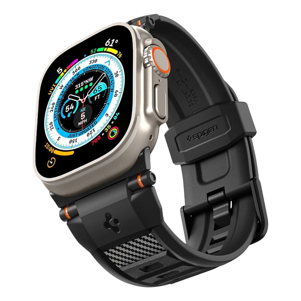 Bracelete Spigen Rugged para Apple Watch Series 49 mm / 46 mm / 45 mm / 44 mm, Preto Mate AMP02854