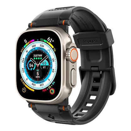 Bracelete Spigen Rugged para Apple Watch Series 49 mm / 46 mm / 45 mm / 44 mm, Preto Mate AMP02854