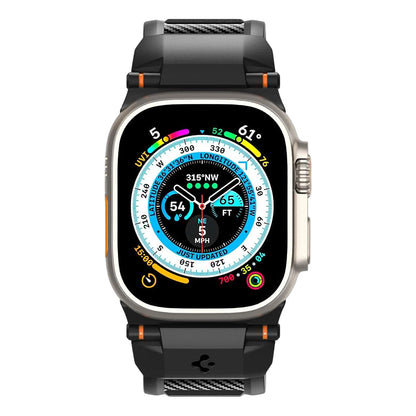 Bracelete Spigen Rugged para Apple Watch Series 49 mm / 46 mm / 45 mm / 44 mm, Preto Mate AMP02854