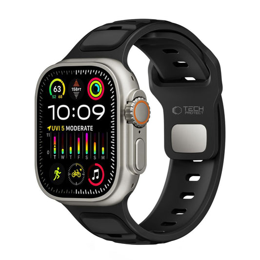 Cinta Tech-Protect Iconband Line para Apple Watch 49mm / 46mm / 45mm / 44mm Series, Preta