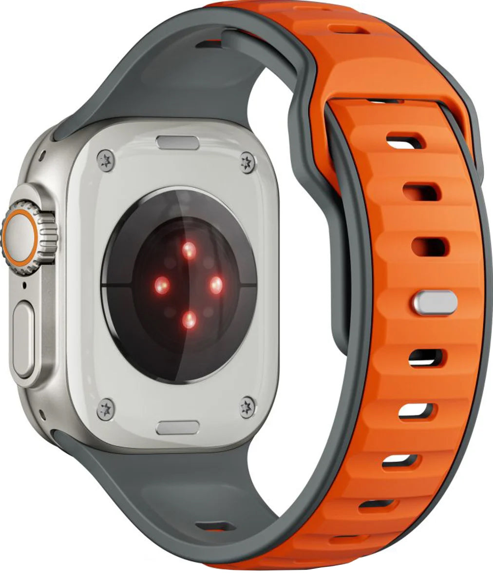 Pulseira Tech-Protect Iconband Line para Apple Watch 49mm / 46mm / 45mm / 44mm Series, Cinza Laranja