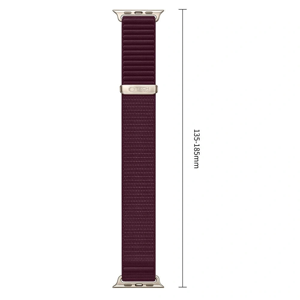 Bracelete Tech-Protect NylonLoop para Apple Watch 49 mm / 46 mm / 45 mm / 44 mm Series, cor de vinho
