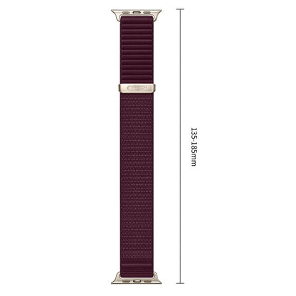 Bracelete Tech-Protect NylonLoop para Apple Watch 49 mm / 46 mm / 45 mm / 44 mm Series, cor de vinho
