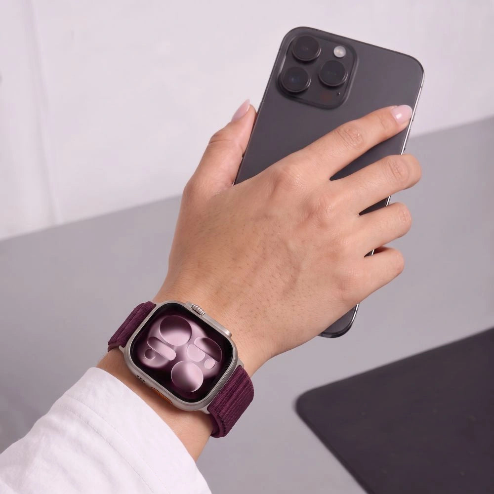 Bracelete Tech-Protect NylonLoop para Apple Watch 49 mm / 46 mm / 45 mm / 44 mm Series, cor de vinho
