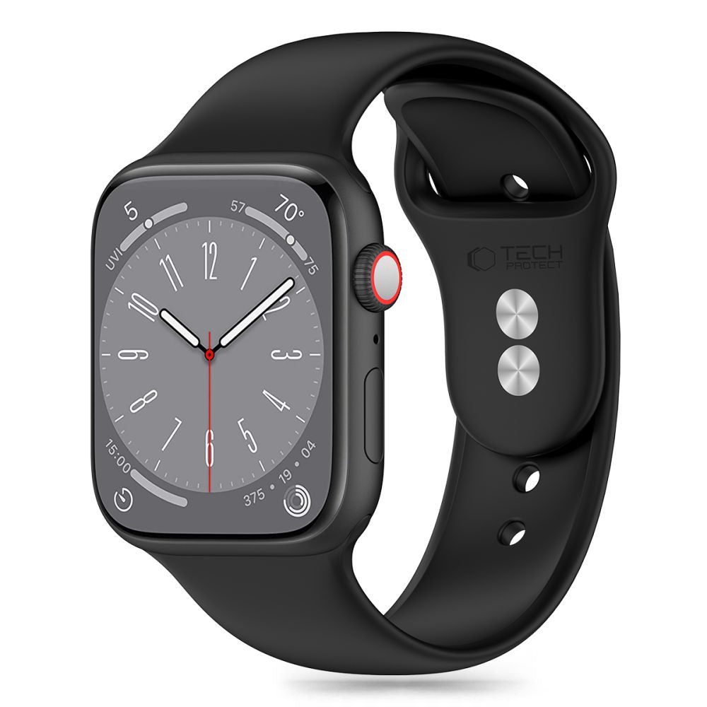 Bracelete de silicone Tech-Protect para Apple Watch séries 49 mm / 45 mm / 44 mm / 42 mm, preto 