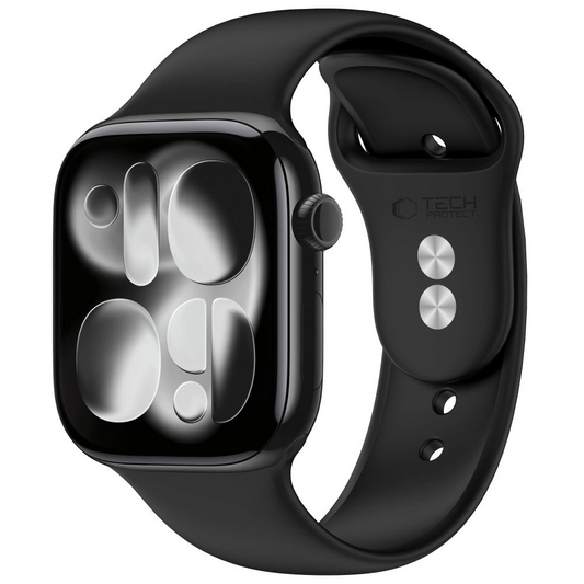 Pulseira Tech-Protect Silicone para Apple Watch 49mm / 46mm / 45mm / 44mm Series, Preta