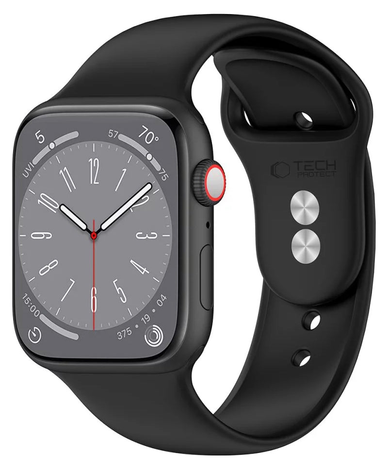 Pulseira Tech-Protect Silicone para Apple Watch 42mm / 41mm / 40mm Series, Preta