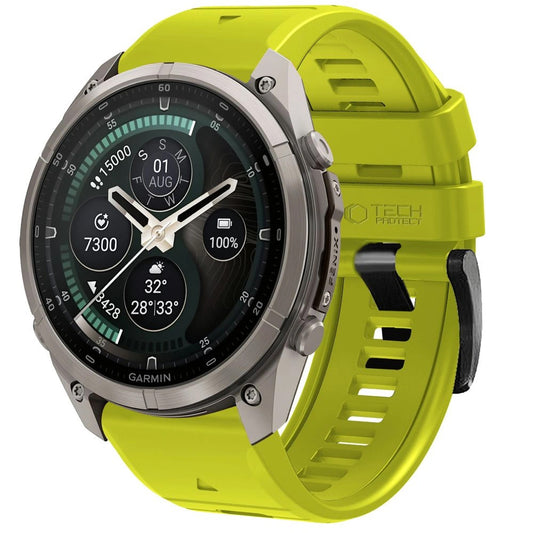 Bracelete de silicone Techsuit para Garmin Fenix 5X / 5X Plus / 6X / 6X Pro / 7X / 8 / 8 Pro / 9 / 9 Pro, Verde
