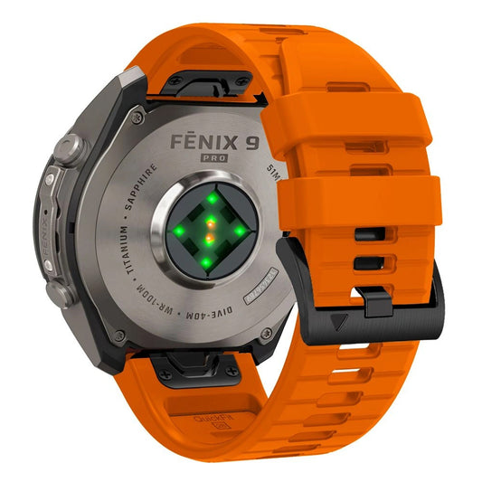 Bracelete de silicone Techsuit para Garmin Fenix 5 / 6 / 6 Pro / 7 / 8 / 8 Pro / E / 9 / 9 Pro, Laranja