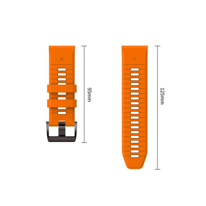 Techsuit Silicone Strap for Garmin Fenix 5 / 6 / 6 Pro / 7 / 8 / 8 Pro / E / 9 / 9 Pro, Orange