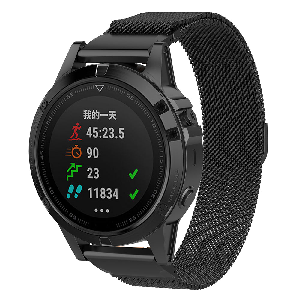 Techsuit W009 Strap for Garmin Watch Fenix / Forerunner Series, 22mm, Black