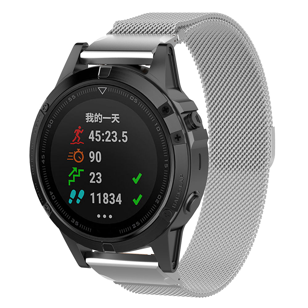 Correia Techsuit W009 para Garmin Watch Fenix Series, 26mm, Prateada
