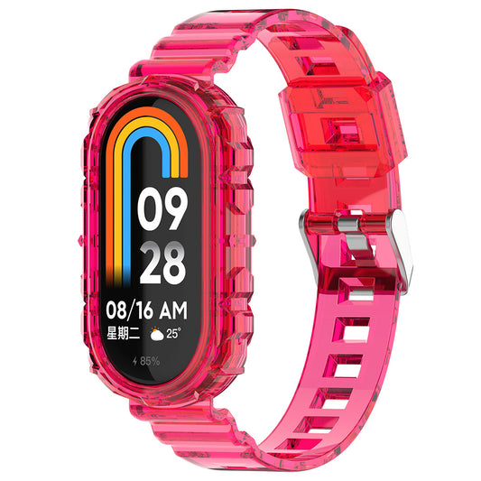 Curea Techsuit W017 para Xiaomi Smart Band 9 / 8, Rosa Vermelho