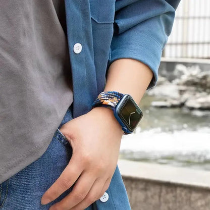 Correia Techsuit W032 para Apple Watch 49mm / 46mm / 45mm / 44mm / 42mm Series, Azul-marinho