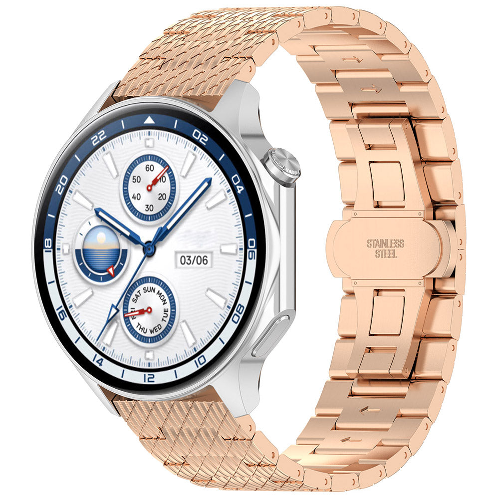 Pulseira Techsuit W052 para Huawei Watch / Xiaomi Watch Series, 22mm, Rosa Dourado
