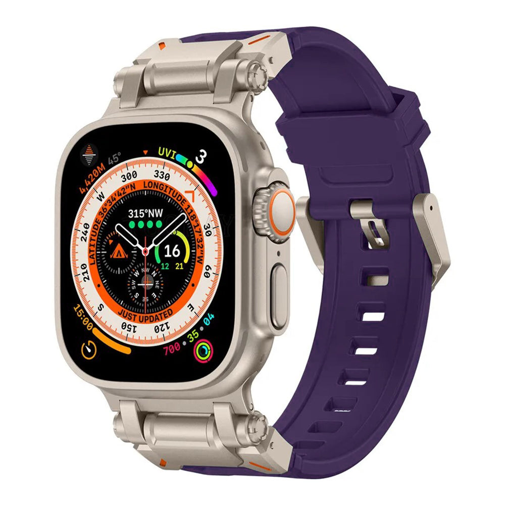 Pulseira Techsuit W064 para Apple Watch 49mm / 46mm / 45mm / 44mm / 42mm Series, Prateada Roxa